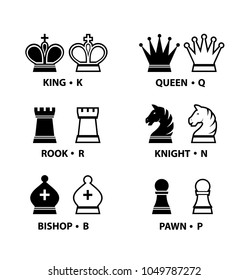 Black and white chess piece icon. Vector illustration isolated on white background.