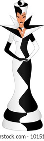 black and white chess queen