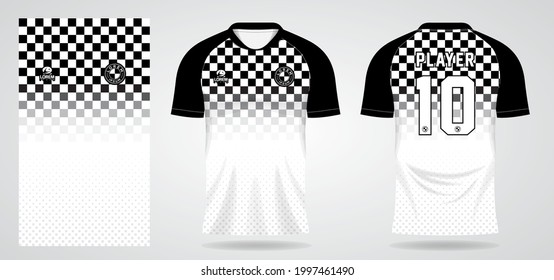 black white chess sports jersey template for team uniforms and Soccer t shirt design