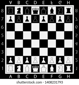 Black and white chessboard, vector illustration