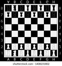 Black and white chessboard, vector illustration