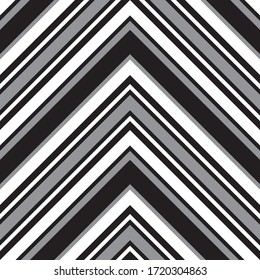 Color negro y blanco Chevron diagonal rayado fondo de patrón sin fisuras adecuado para textiles de moda, gráficos