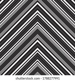 Color negro y blanco Chevron diagonal rayado fondo de patrón sin costura adecuado para textiles de moda, gráficos