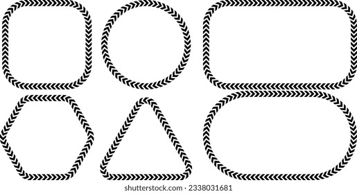 black white chevron frame set