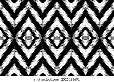 Black and White Chevron Geometric Pattern for Modern Interiors, Minimalist Fashion, and Trendy Decorative Crafts.