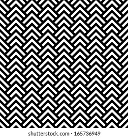 Black and white chevron geometric seamless pattern, vector