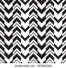 Black and White chevron seamless pattern background for fashion textile, knitwear, graphics