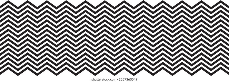 Black White Chevron Seamless Pattern Zigzag Line Vector Illustration.