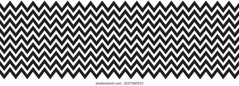 Black White Chevron Seamless Pattern Zigzag Line Vector Illustration.
