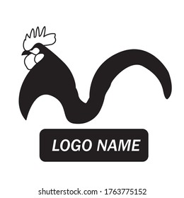 Black and white chicken logo
