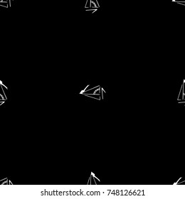 Black and white childish pattern with yacht silhouette. Light summer travel adventure pattern. Marine icon. Infinitely repeating motif. Retro yacht, ship, sailboat, boat transport pattern.