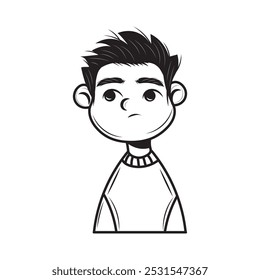 Black And White Children Avatar - Boy 01