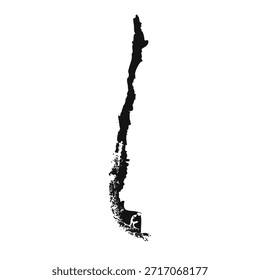 Black and White Chile Simple Map