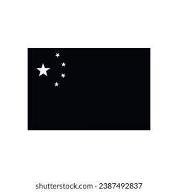 Black And White China Flag Icon Vector Design.
