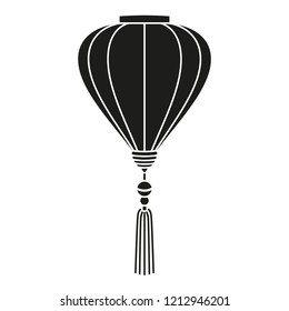 Black and white chinese lantern silhouette. Oriental new year decoration. Holiday themed vector illustration for icon, stamp, label, sticker, certificate, gift card, invitation or banner decoration