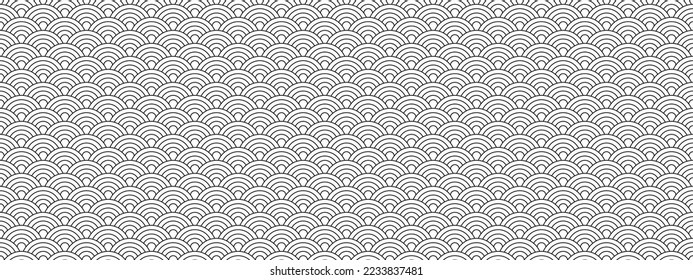 black white Chinese seamless pattern