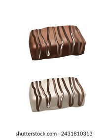 Black and white chocolate candy bar, vector