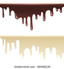 salpicaduras de chocolate blanco y negro