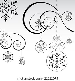 Black and white christmas background.