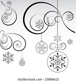 Black and white christmas background.