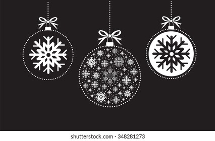 black and white christmas ball balls