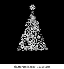 Black and White Christmas Eve illustration. + EPS10 vector file