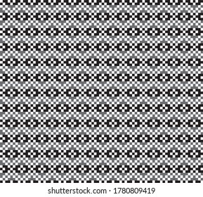 Black and White Christmas fair isle pattern background for fashion textiles, knitwear and graphics
