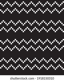 Black and White Christmas fair isle pattern background for fashion textiles, knitwear and graphics