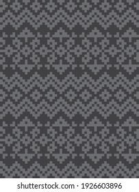 Black and White Christmas fair isle pattern background for fashion textiles, knitwear and graphics