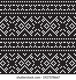 Black and White Christmas fair isle pattern background for fashion textiles, knitwear and graphics
