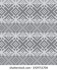 Black and White Christmas fair isle pattern background for fashion textiles, knitwear and graphics