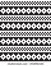 Black and White Christmas fair isle pattern background for fashion textiles, knitwear and graphics