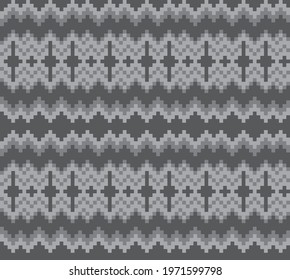 Black and White Christmas fair isle pattern background for fashion textiles, knitwear and graphics