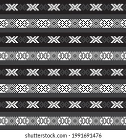 Black and White Christmas fair isle pattern background for fashion textiles, knitwear and graphics