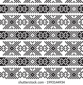 Black and White Christmas fair isle pattern background for fashion textiles, knitwear and graphics