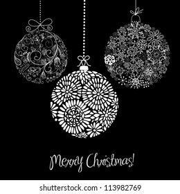 Black and White Christmas ornaments