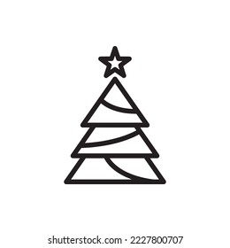 Black and white Christmas tree vector. Editable. Suitable for design and illustration in Christmas Event