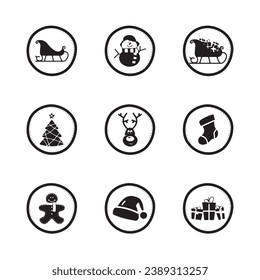 Vector de navidad en blanco y negro. Editable. Adecuado para diseño e ilustración en el evento de Navidad