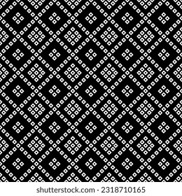 Black and white Chunri bandhani Block print design allover seamless repeat pattern svg