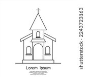 black and white church icon