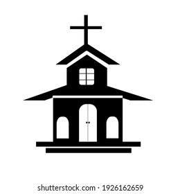 black and white church icon