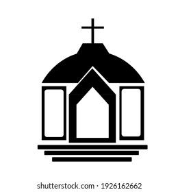 black and white church icon