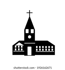 black and white church icon