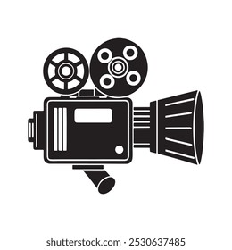 Black and white cinema camera Silhouette icon 