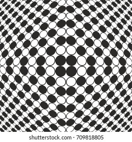 Black and white circle dot pattern design background vector monochrome