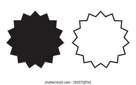 black and white circle frame with jagged lines.