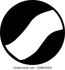 Schwarz-Weiß-Kreis-Vektorgrafik. Flache Form von Fußball oder Volleyball.