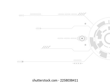 Black and white circle and line element technology abstract technology innovation concept vector background 