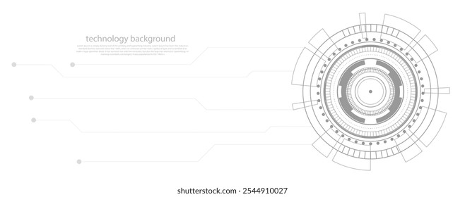 Black and white circle and line technology abstract technology innovation concept vector background.