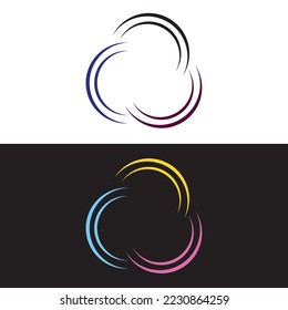 Diseño de logotipo en círculo blanco y negro. logotipo de icono.
